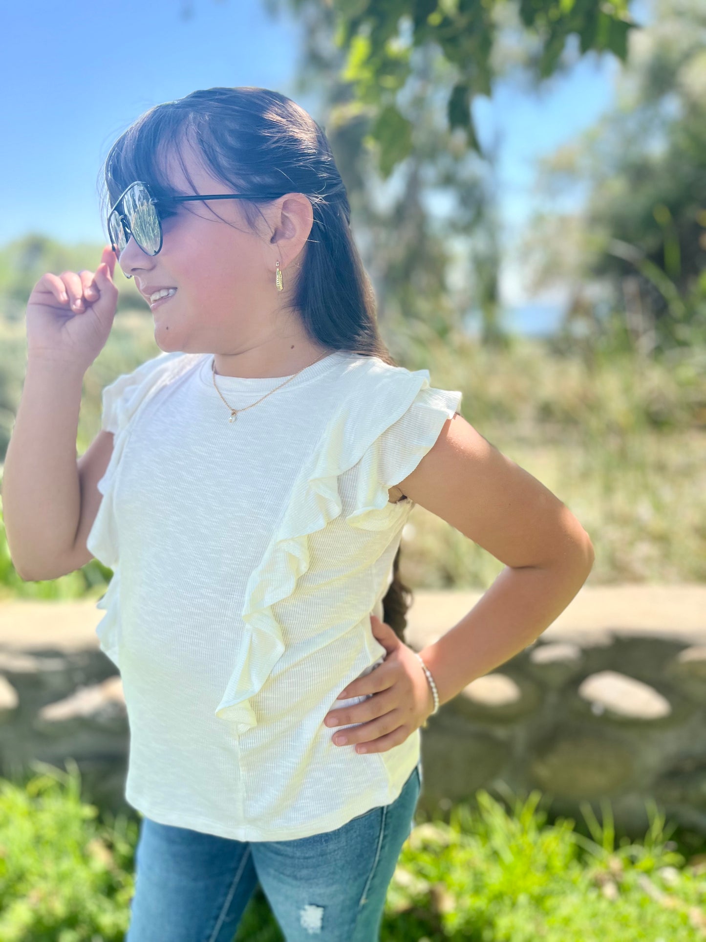 Knit Grace Ruffle Girls Top