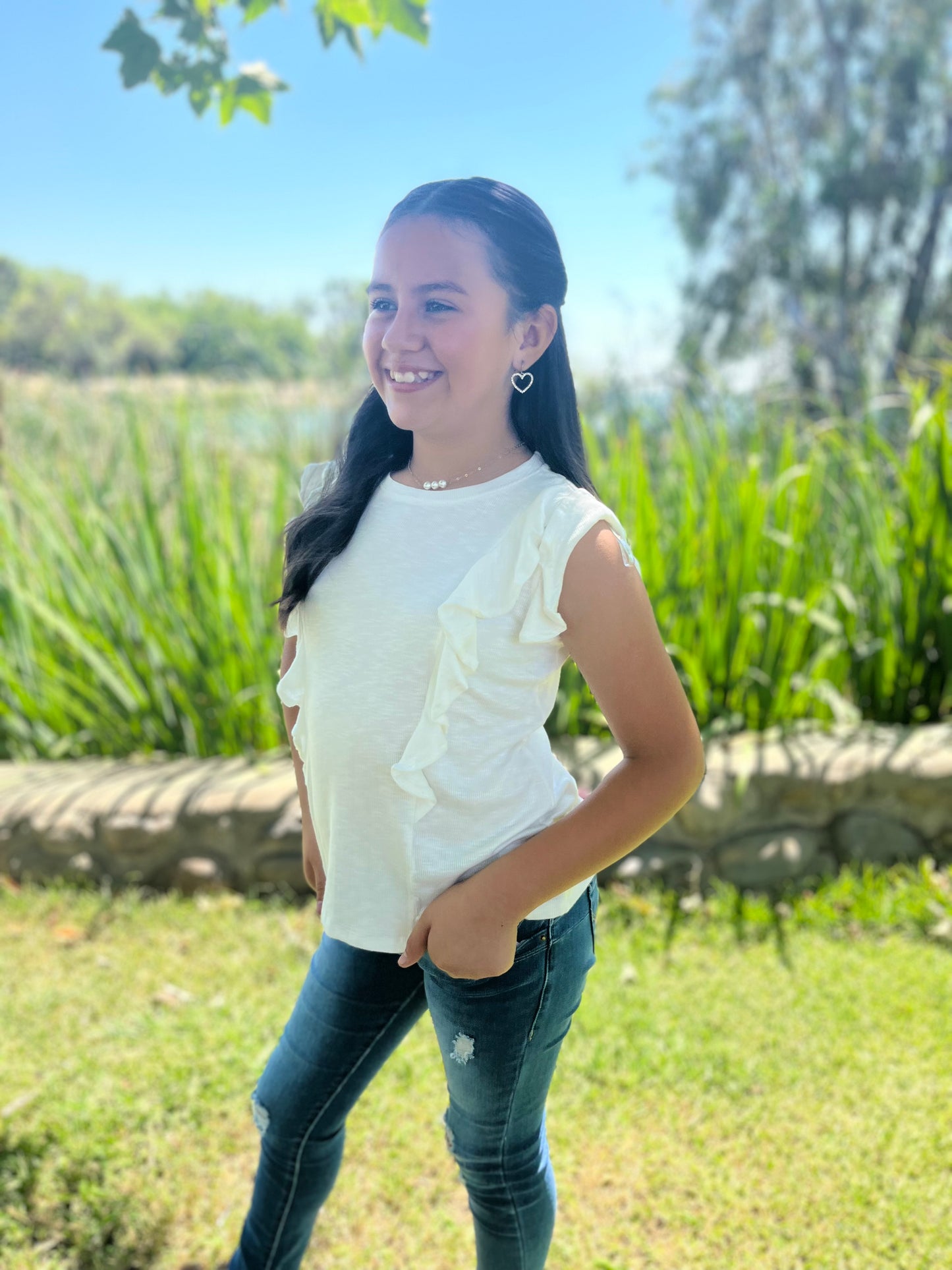 Knit Grace Ruffle Girls Top